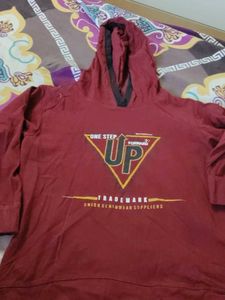 Maroon Graphic Print Hoodie