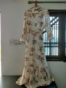 Wrap dress, with floral detailing