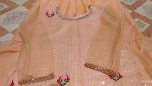 Nude Sharara Set with Dupatta