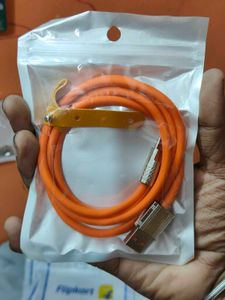 Orange Silicone USB to Type-C Charging Cable with