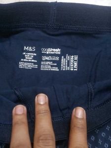 M&amp;S Men's Navy Blue Patterned Briefs