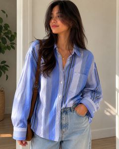 GAP Blue Striped Oversized Shirt
