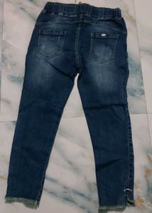 Distressed Blue Denim Joggers