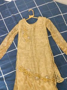 Gold Ethnic Full Length Gown, XS to S, Wore Once