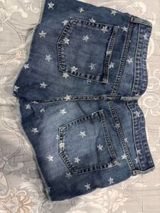 Cute Star Print Denim Shorts
