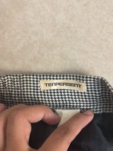 Classic Houndstooth Button-Front Skirt