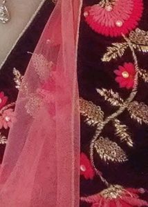 Velvet Lehnga With Net Dupatta
