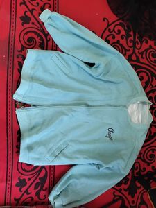 43.Light Blue "Change" Bomber Jacket