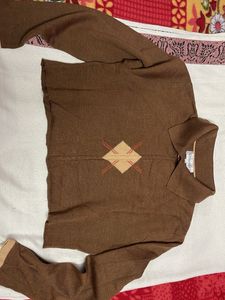 Pendleton Brown Knit Argyle Sweater