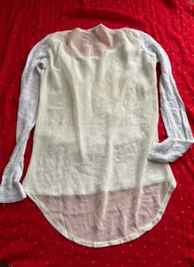 Chic Long Sleeve Top with Studded Pocket