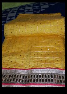 Yellow &amp; Red Embroidered kurta