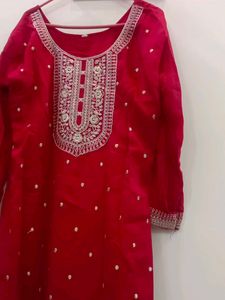 Beautiful Red Embroidered Kurta
