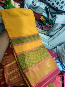 Yellow Kanchipuram Silk Saree