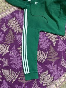 Green Adidas Cropped Hoodie
