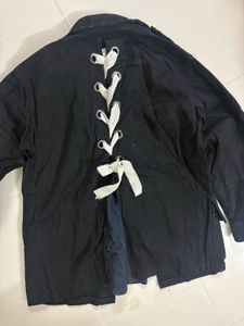 Black Utility Jacket cute back pattern