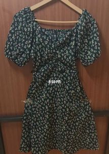 Chic Floral Puff Sleeve Mini Dress
