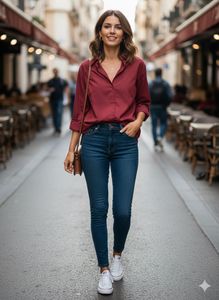 Burgundy Button-Down Shirt