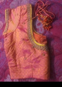 One day offer Double shade Silk  Aari wrk Blouse