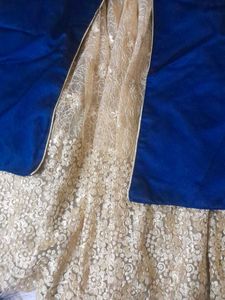 Fully New  Navy Blue Silk gown looki