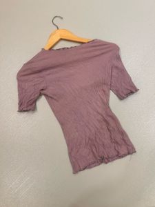 Ribbed Lettuce Hem Top