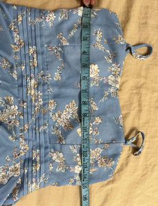 Blue Floral Print Top