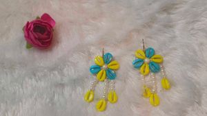 (Garba&amp; haldi jewellery)Seashell Flower Earrings