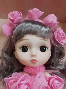 Adorable Pink Doll with Crochet Dress