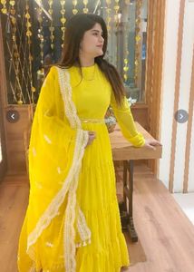 once worn Yellow Tiered Ethnic Go