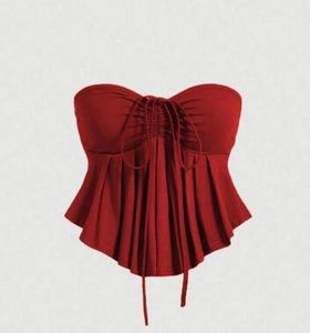 Red Bandeau Style Tube Top