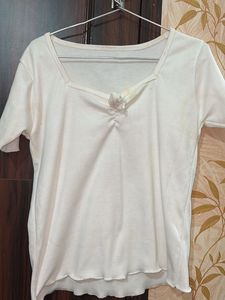 Cute White Short-Sleeve Top