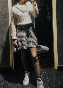 Cozy Houndstooth Skirt
