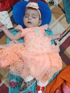 with freebie frock for baby girl new used once for photo shoot