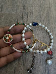 Pearl Bracelet with Evil Eye Charm