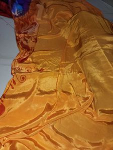 Elegant Orange Silk Saree