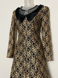 Pintresty Elegant Gold Lace Gown