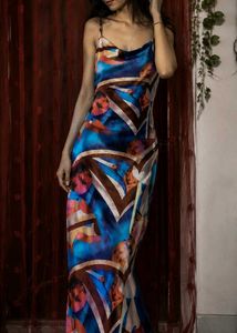 Abstract Print Spaghetti Strap Dress