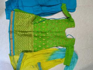 Vibrant Green Embroidered Kurta Set with Dupatta