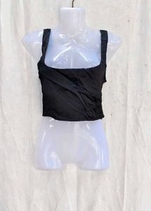 72209. Chic Black Bustier Top