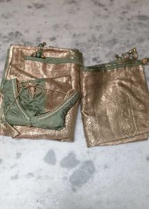 Elegant Olive Green Blouse with Golden Work dupatt