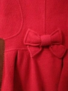 Red Hooded Button-Down Coat