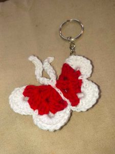 Handmade Crochet Butterfly Keychain