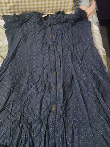 Chic Navy Blue Kurta with Star Print
