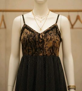 Patterned Sundress with laces in front