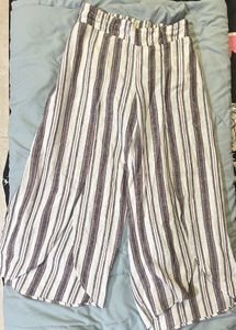 White Striped Baggy Pants