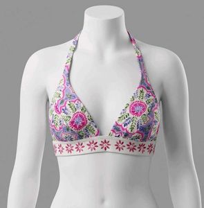 Boho Floral Print Bikini Top