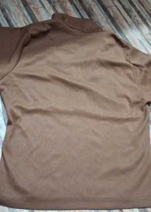 Brown Long Sleeve Button Up Top
