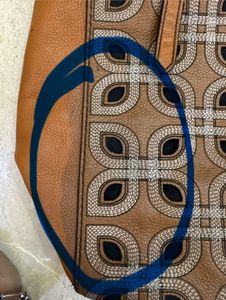 fossil Leather Cutout Handbag(has flaws)