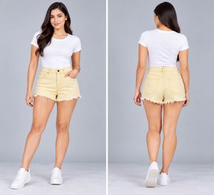 Women's Yellow Denim Shorts