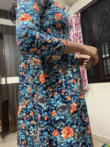 Front Slit Floral Kurthi