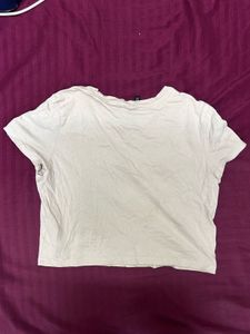 Cropped T-Shirt with Graphic Print